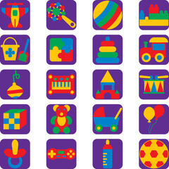 Baby toys, illustration, vector on a white background.