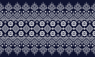 Fototapeta premium Geometric ethnic flower pattern for background,fabric,wrapping,clothing,wallpaper,Batik,carpet,embroidery style.