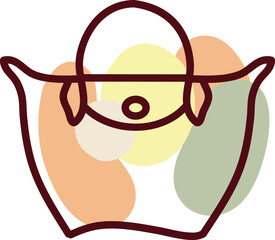 Elegant womans bag, illustration, vector on a white background.