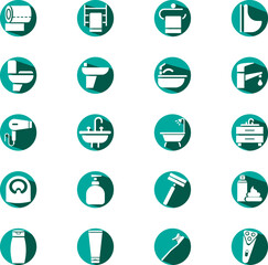 Bathroom utilities, illustration, vector on a white background.