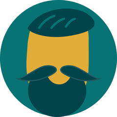 Hippie style moustache, illustration, vector on a white background.