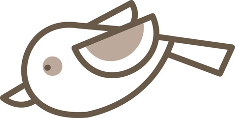 Brown little bird, illustration, vector on a white background.