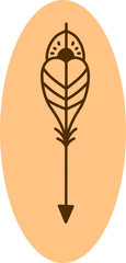 Indian old arrow, illustration, vector on a white background.