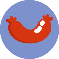 Breakfast sausage, illustration, vector on a white background.