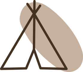 Small camping tent, illustration, vector on a white background.