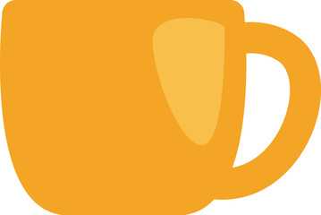 Yellow mug, illustration, vector on a white background.