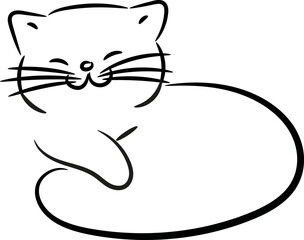 Happy cat, illustration, vector on a white background.