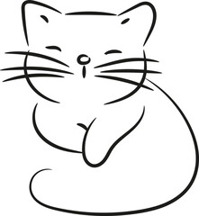 Cat resting, illustration, vector on a white background.