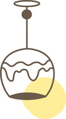 Vintage chandelier, illustration, vector on a white background.