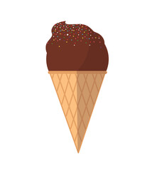 ice cream cone in flat style	
