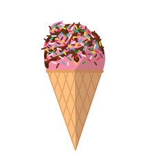 ice cream cone in flat style	
