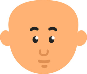 Bald boy, illustration, vector on a white background.