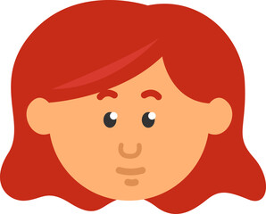 Girl with short red hair, illustration, vector on a white background.