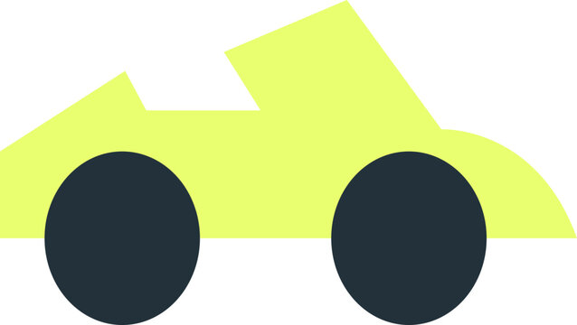 Lime Green Cabrio Car, Illustration, Vector On A White Background.