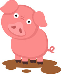 Obraz na płótnie Canvas cartoon pig character
