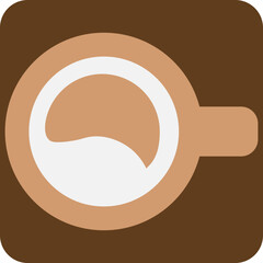 Hot coffee in the cup, illustration, vector on a white background.