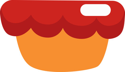 Red cake, illustration, vector on a white background.