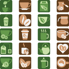 Tea and coffee, illustration, vector on a white background.