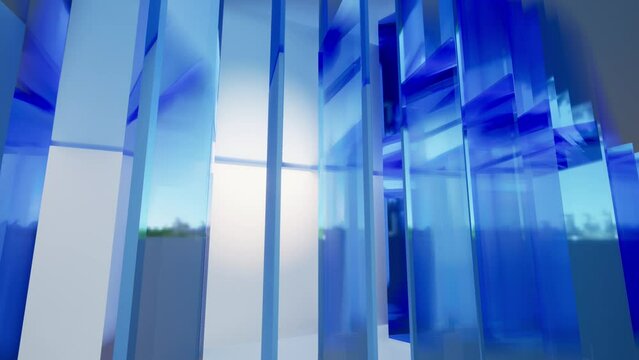 Abstract background of digital wide horizon with glass sheets	
