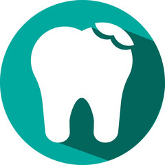 Chipped tooth, illustration, vector on a white background.