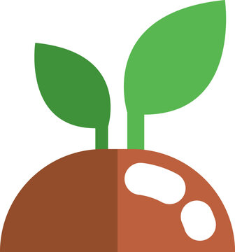 green leaves sprout from brown soil clip art preview