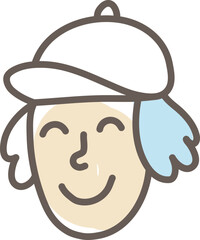 Grandma with hat, illustration, vector on a white background.