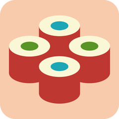 Sushi roll, illustration, vector on a white background.