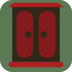 Red wardrobe, illustration, vector on a white background.