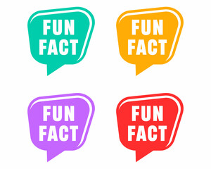 fun fact simple bubble. flat cartoon trendy modern logotype graphic abstract simplify design element isolated on white background. concept of did you know message like curiosity banner