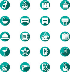 Hotel stay, illustration, vector on a white background.