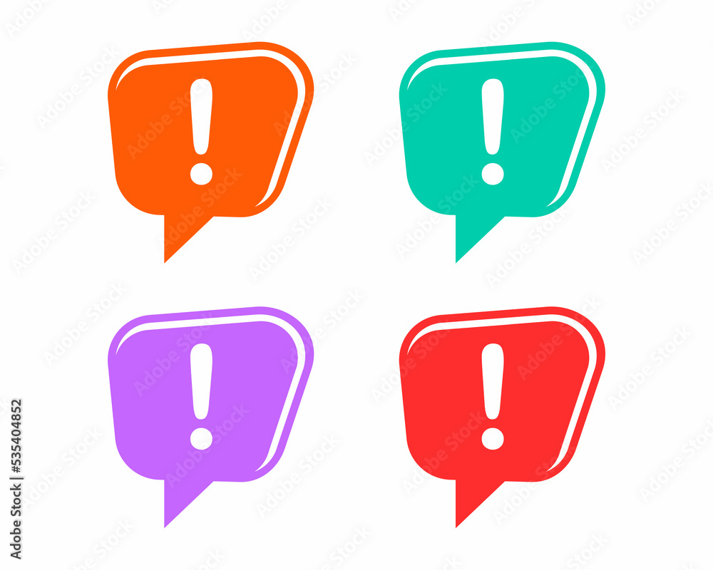 Fototapete speech bubble like attention icon. concept of hazardous assess or urgent online message. flat cartoo