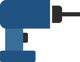 Blue drill, illustration, vector on a white background.