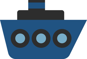 Industrial ship, illustration, vector on a white background.