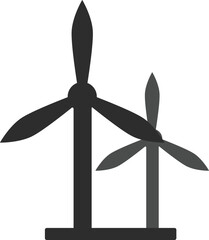 Industrial wind energy, illustration, vector on a white background.