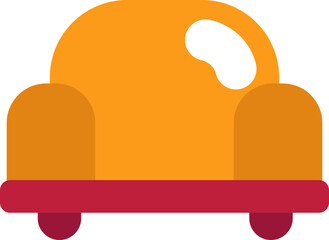 Yellow armchair, illustration, vector on a white background.