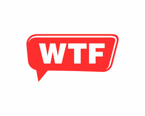 wtf icon in speech bubble. simple flat style trend modern logotype graphic art design on white background. concept of exclaim with negative conversation