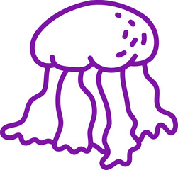 Violet sea jellyfish, illustration, vector on a white background.