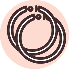 Hoop earrings, illustration, vector on a white background.