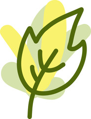 Green summer leaf, illustration, vector on a white background.