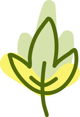 Tropical leaves, illustration, vector on a white background.