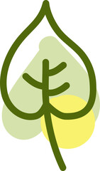 Tropical green leaf, illustration, vector on a white background.