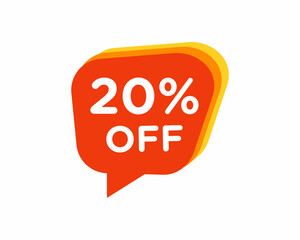 20 percent discount, Sales Vector badges for Labels, , Stickers, Banners, Tags, Web Stickers, New offer. Discount origami sign
