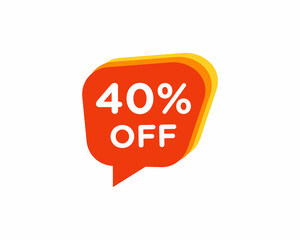 40 percent discount, Sales Vector badges for Labels, , Stickers, Banners, Tags, Web Stickers, New offer. Discount origami sign