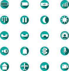 Mobile phone options, illustration, vector on a white background.