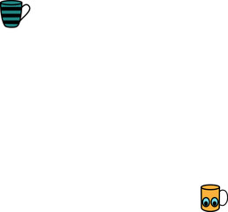 Obraz premium Mug with eyes, illustration, vector on a white background.