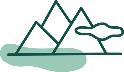 Three mountains, illustration, vector on a white background.