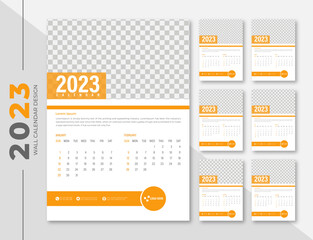 Modern 2023 wall calendar design template