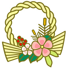 リース型のお正月のしめ飾り