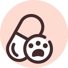 Pet pills, illustration, vector on a white background.