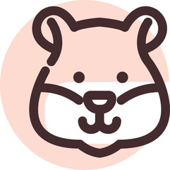 Pet hamster, illustration, vector on a white background.